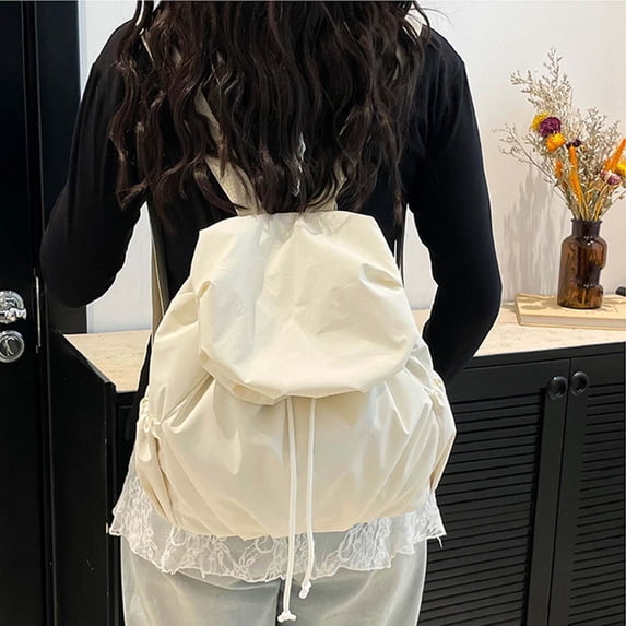 breaise Women Drawstring Backpack Lightweight Puff Sport Gym Sackpack Pull String Bag Cute Holiday Beach Bag