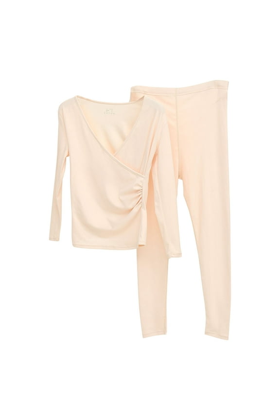 Women Maternity Pajamas Sets Soft Long Sleeve Wrap V Neck Tops Lounge Pants 2 Piece Set Woman Breastfeeding Pajamas Set Maternal Sleepwear Set