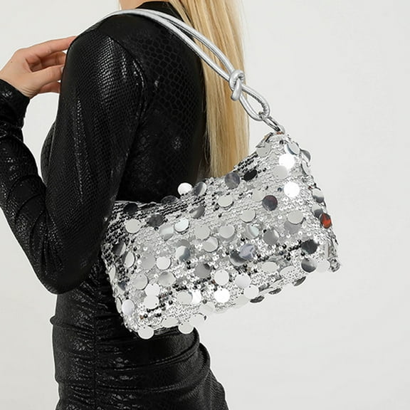 breaise Women Sequin Bag Small Shoulder Tote Sparkly Purse Clutch Handbags Evening Bag Party Bling Glitter Sparkle Sequin Purse