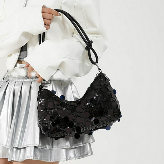 breaise Women Sequin Bag Small Shoulder Tote Sparkly Purse Clutch Handbags Evening Bag Party Bling Glitter Sparkle Sequin Purse