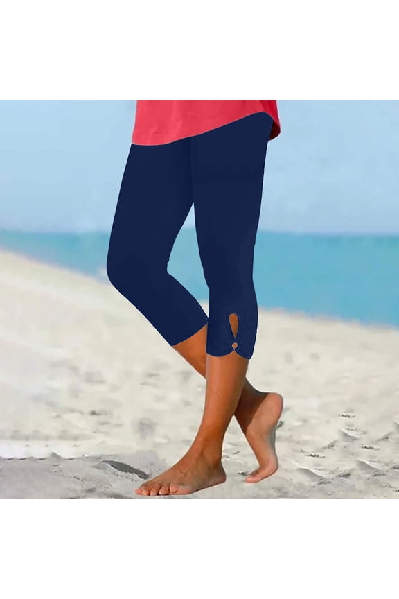 Women's Capri Leggings Tummy Control Knee Length Capri Leggings Stretchy High Waisted Capris for Summer Buttery Soft Yoga Pants