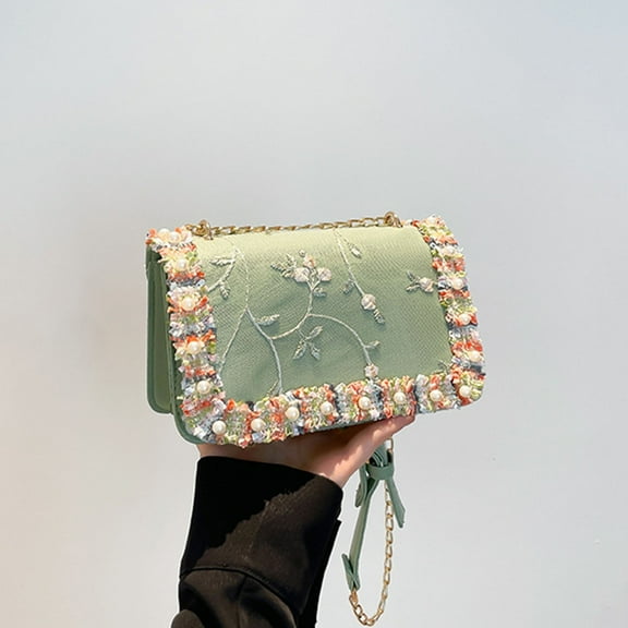 breaise Women's Floral Print Shoulder Bags Casual Underarm Purses with Chain Strap