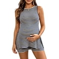 thumbnail image 1 of breaise Women's Maternity 2 Piece Outfits Striped Tank Tops and Shorts Pregnancy Loungewear Mama Clothes, 1 of 5