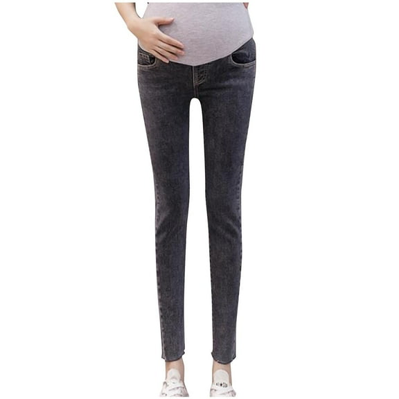 breaise Women's Maternity Jeans Skinny Over Belly Stretchy Denim Pants Comfy Slim Pregnancy Pants High Waist Butt Lift Denim Pants