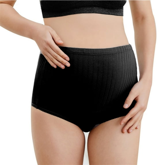breaise Women's Maternity Underwear Plsu Size Cotton High Waist Breathable Solid Color Briefs Panties for Women
