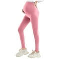 thumbnail image 1 of breaise Women's Maternity Yoga Leggings Over The Belly Stretchy Long Pants Soft Bump Support Workout Legging High Waist Pregnancy Pants Activewear S Pink, 1 of 5