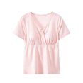 thumbnail image 1 of breaise Women's Nursing Shirts V Neck Breastfeeding Tshirt Rib Knit Short Sleeve Maternity Tops, 1 of 7