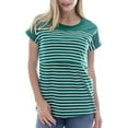 thumbnail image 1 of breaise Women's Nursing Tops Color Blocking Striped Breastfeeding Shirts Crewneck Short Sleeve Maternity Tees Comfy Soft Pregnancy Shirts Mama Postpartum Clothes S-2XL, 1 of 8