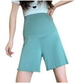 thumbnail image 1 of breaise Women's Over The Belly Maternity Shorts High Waist Lounge Yoga Shorts Biker Gym Shorts for Women Elastic Solid Color Capri Pants, 1 of 5