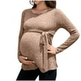 thumbnail image 1 of breaise Women's Wrap V-Neck Maternity Shirts Long Sleeve Pregnancy Tops Casual Ribbed Knit Pregnant Tops Slim Fitted Blouse Casual Mama Clothes, 1 of 7