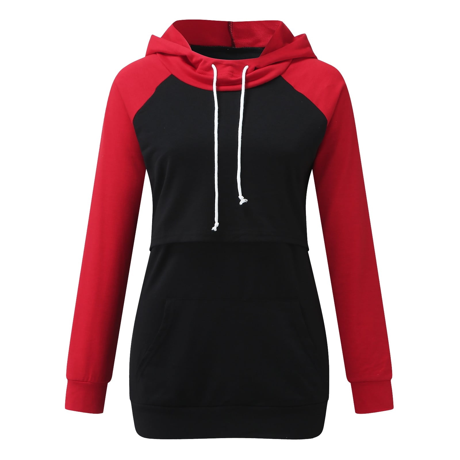 Maternity Ribbed Split Hoodie Sweatshirt main image 0