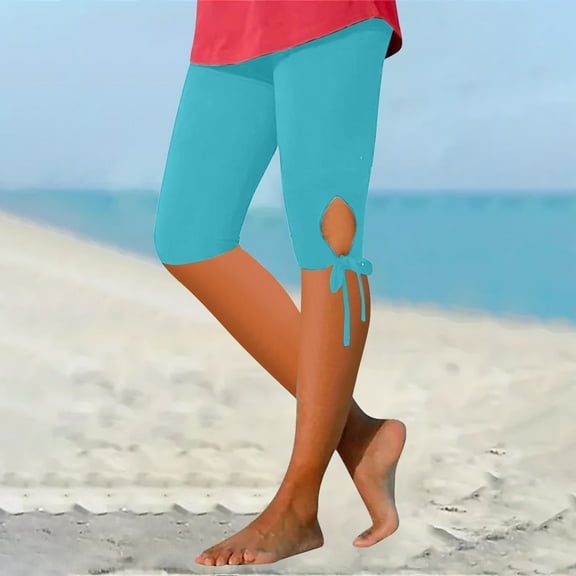 breaise Womens Capri Leggings High Waisted Tummy Control Yoga Pants Basic Solid Casual Workout Capris Buttery Soft Milk Silk Leggings 2024 Summer