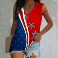 breaise Womens Independence Day Tank Tops Plus Size Patriotic USA Flag