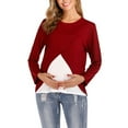 thumbnail image 1 of breaise Womens Long Sleeve Breastfeeding Shirts Nursing Tops Soft Maternity Shirts Double Layer Pregnancy Clothes Round Neck Postpartum Tee Shirt S-3XL, 1 of 7
