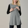thumbnail image 1 of breaise Womens Maternity Long Sleeve Shirts Patchwork Breastfeeding Tunic Casual Double Layer Maternity Tops for Leggings Pregnancy Clothes with Pockets S-2XL, 1 of 7
