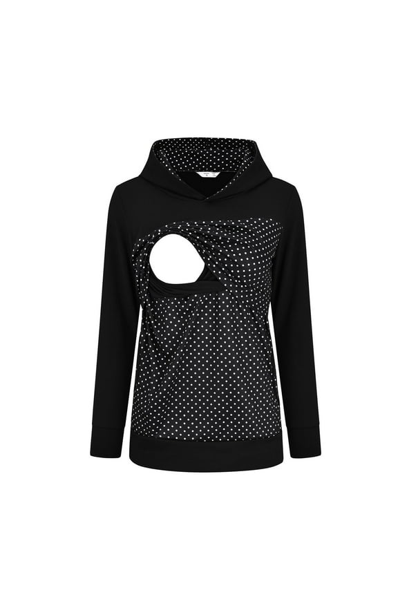 Womens Maternity Nursing Hoodie for Breastfeeding Long Sleeves Mock Neck Sweatshirt Pullover Tops Casual Double Layer Pockets Pregnancy Shirts Fall Winter Tunic Top S-2XL