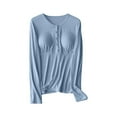thumbnail image 1 of breaise Womens Maternity Nursing Long Sleeve Tops Built in Bra for Breastfeeding Maternity Sleepwear Button Down Nightgown, 1 of 3