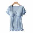 thumbnail image 1 of breaise Womens Maternity Nursing Tops Comfy Short Sleeve Breastfeeding Shirts Summer Snap Button V-Neck Tee Postpartum T-Shirts Pregnancy Clothes M-3XL, 1 of 3