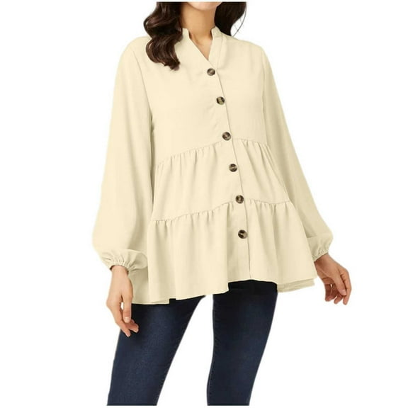 breaise Womens Maternity Nursing Tops Cute Button Down Tshirt Long Sleeves Mock Neck Pregnancy Shirts Spring Fall Cotton Tunic Top