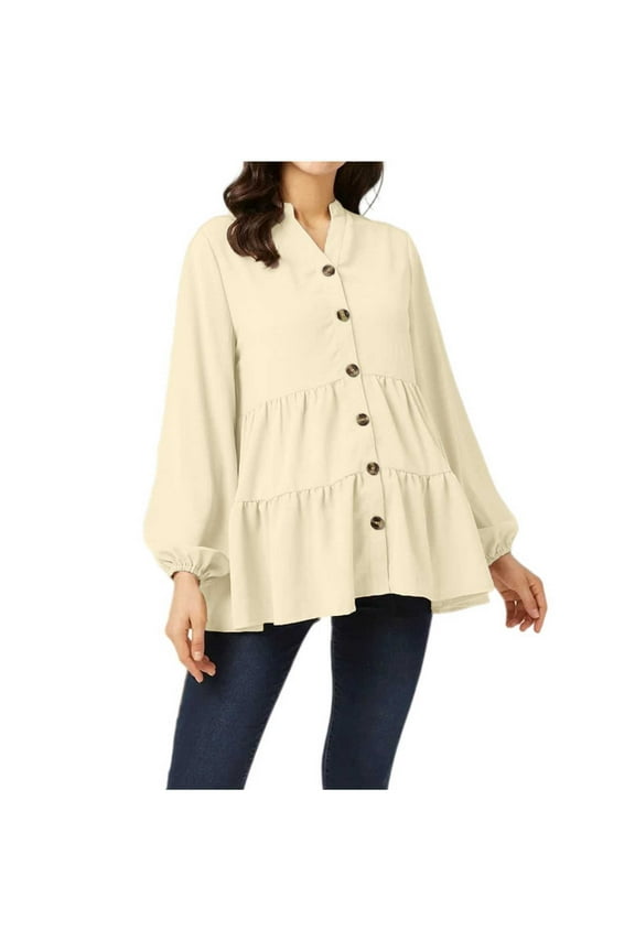 Womens Maternity Tops Blouses for Women Dressy Casual Button V Neck Pregnancy Tunic Tops Business Work Blouses Summer Breastfeeding Shirts Spring Clothes 2025