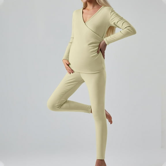 breaise Womens Nursing Pajamas Maternity Breastfeeding Pjs Sleepwear Wrap V Neck Soft Postpartum Lounge Set Pregnancy Clothes