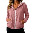 thumbnail image 1 of breaise Womens Sun Protection Jacket Lightweight Zipper Hooded Coat Active Outdoor Windbreaker Jackets, 1 of 7