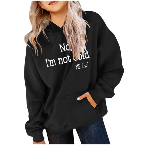 breaise Yes I'M Cold Hoodies for Girls Casual Long Sleeve Hoodie Kids Funny Graphic Hooded Sweatshirt Cute Preppy Pullover Tops