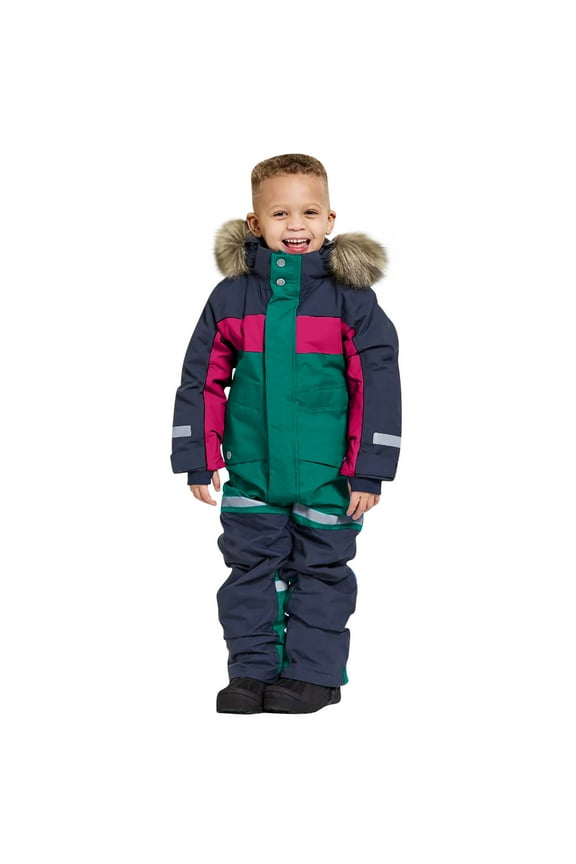 Kids Girls Boys Waterproof Color Block One Pieces Snowsuits Coveralls Ski Suits Insulated Outdoor Winter Jackets Snowboard Jumpsuits 1-15Years