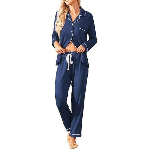 breastfeeding split short pajama sets for nursing moms easy access tops New Fall Women's Pajama Set Long Sleeve Trousers Casual Home Wear