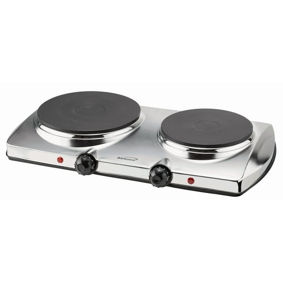 Brentwood TS-372 Electric Double Hot Plate 1440-Watt, Pack of 1, Silver