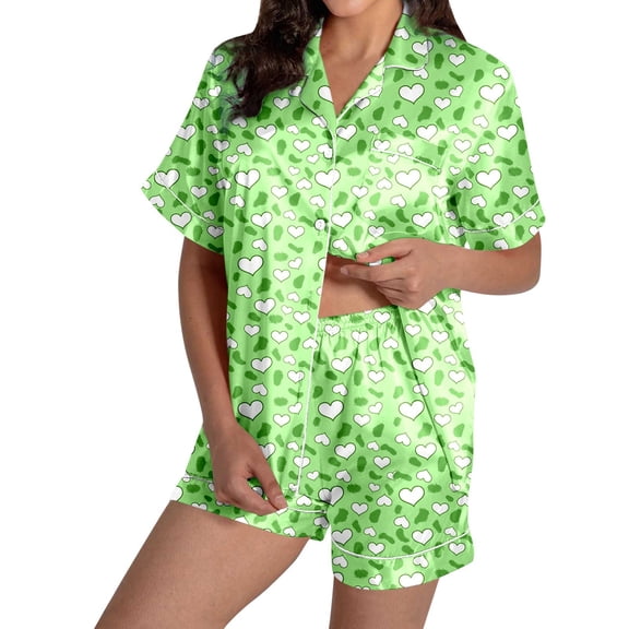 bridal party split short pajama sets for matching sleepwear Women's Two Piece Outfits For Women Short Sleeve V Neck Shorts Set