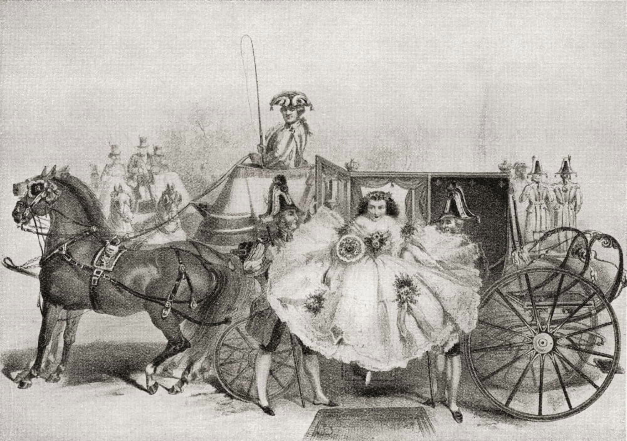 A bride arriving at her wedding in 1859 From Illustrierte Sittengeschichte vom Mittelalter bis zur Gegenwart by Eduard Fuchs published 1909 Canvas Art - Ken Welsh Design Pics (16 x 11)