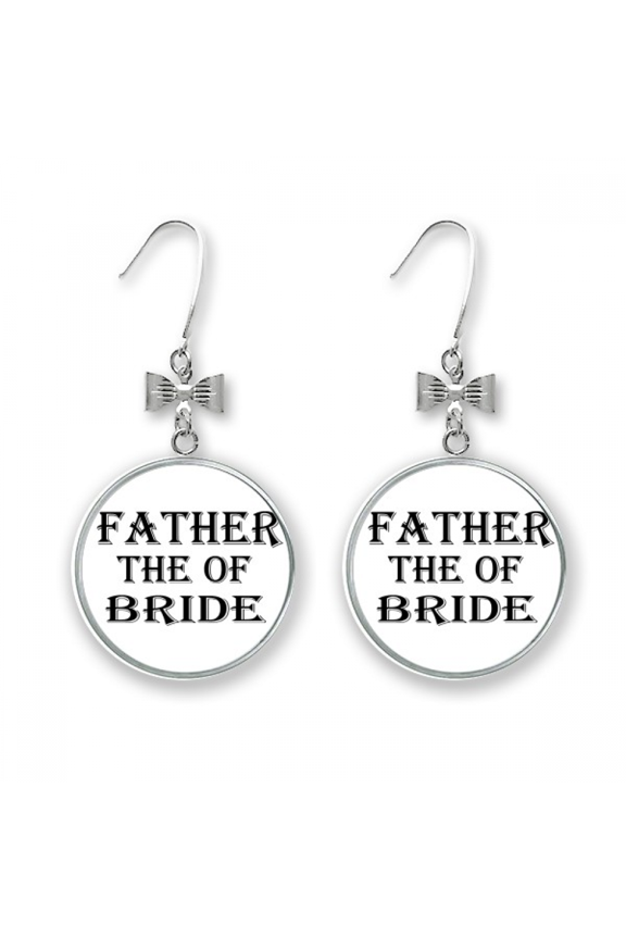 bride father's festival quote bow earrings drop stud pierced hook