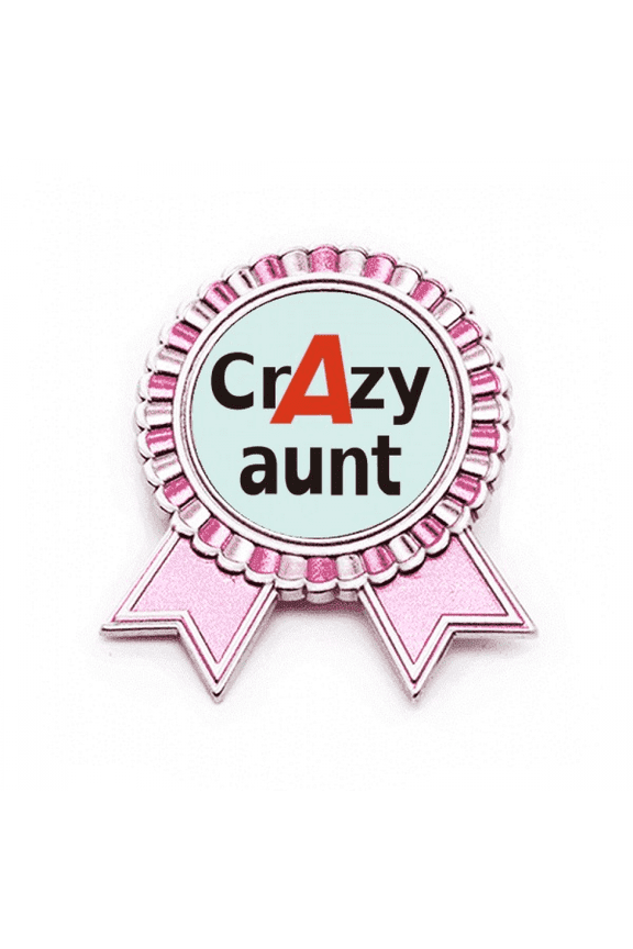 brief best cool aunt relative Badge Brooch Pin Pink Winner Award Medal