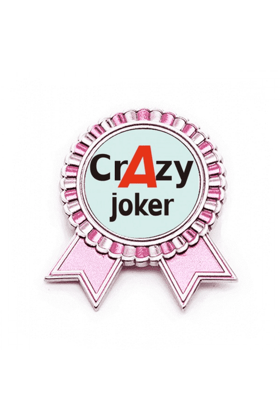 brief best cool clown  Badge Brooch Pin Pink Winner Award Medal