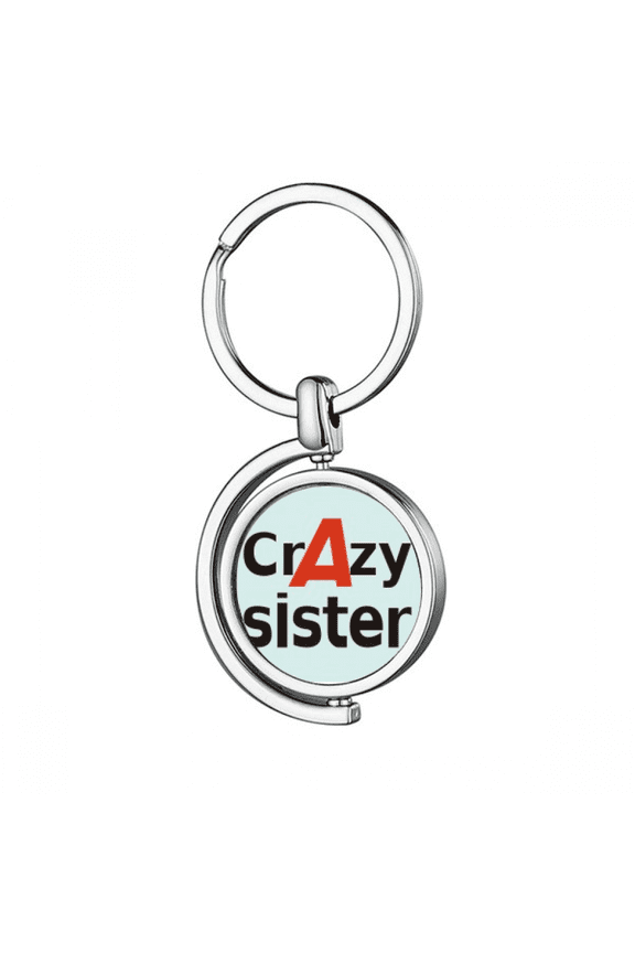 brief best cool sister sibling rotating keychain metal keyring holder