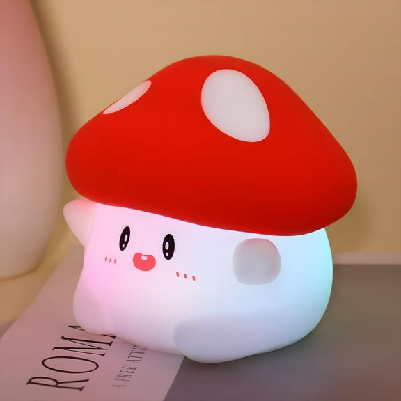 Hug Mushroom Lamp - Cute Dimmable LED Night Light for Kids, Rechargeable Touch Silicone Bedside Lamp, Unique Dorm Decor Gift Toy
