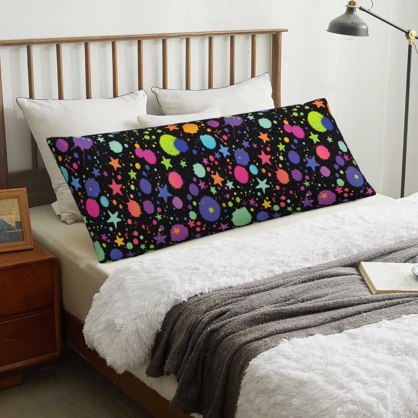 bright dots print Long Body Pillow Cover Hidden Zipper Body Pillow