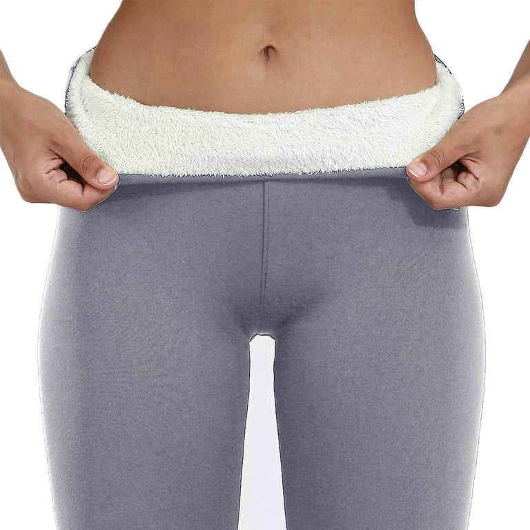 brilliantme Women Fleece Lined Leggings Elastic High Waist Comfy Fuzzy  Plush Thick Lined Tight Pants Winter Warm Wool Bottoms 