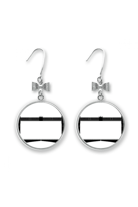 britain london tower bridge outline uk bow earrings drop stud pierced hook