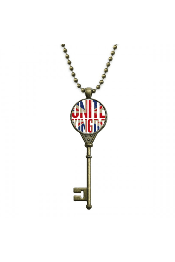 britain uk flag big ben union jack key necklace pendant tray embellished chain