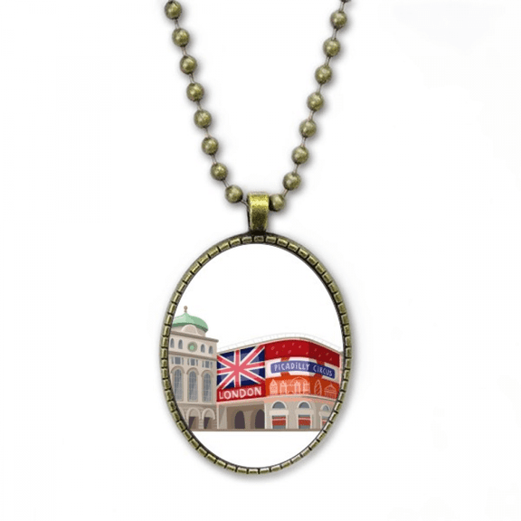 britain uk london architecture painting necklace vintage chain bead pendant jewelry collection