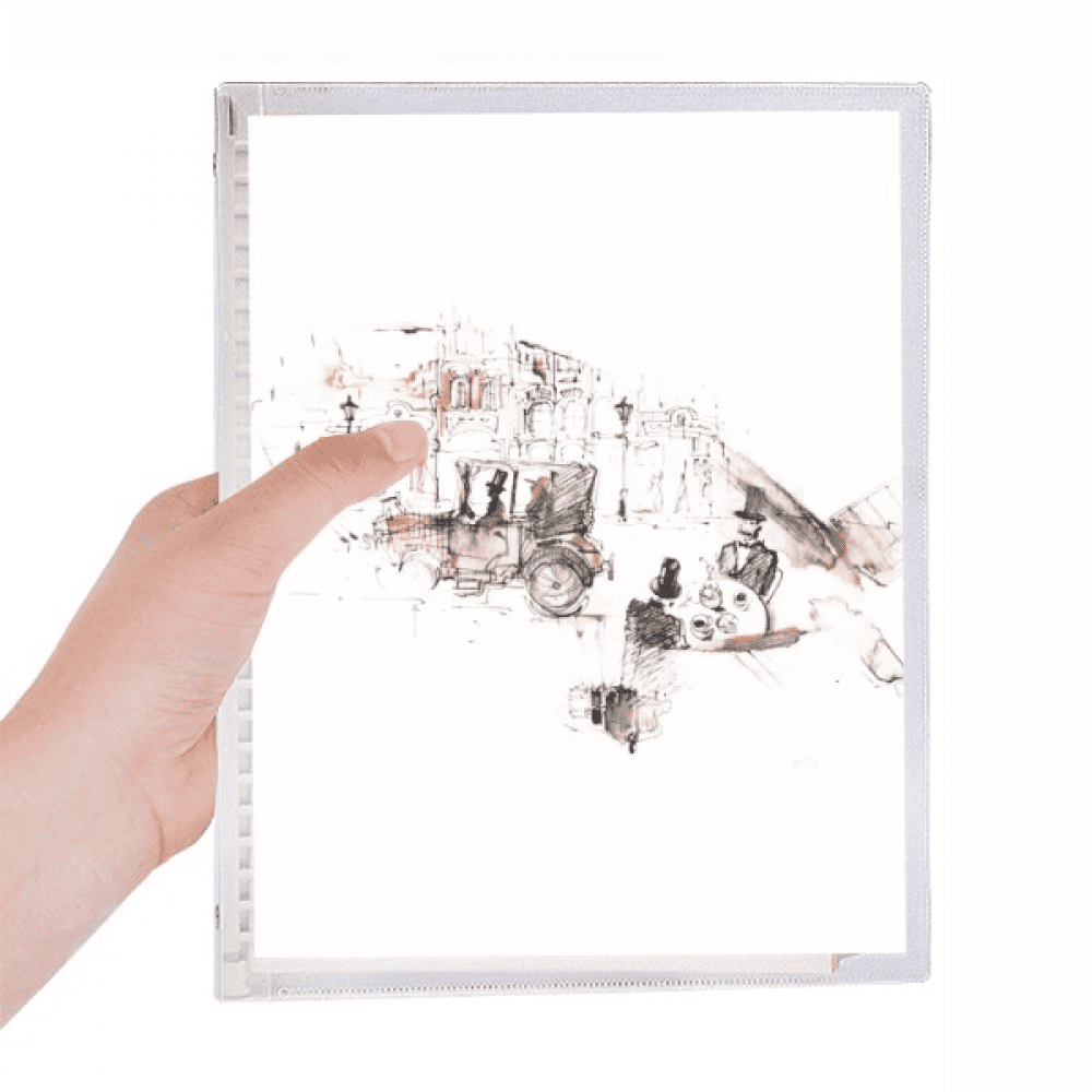 british architecture vintage car watercolor notebook loose diary refillable journal statiry