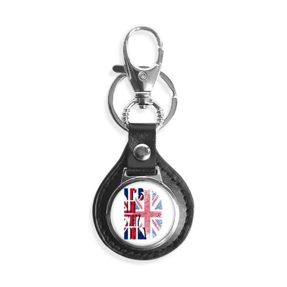 british flag fingerprint gene key link chain keyholder finder hook metal
