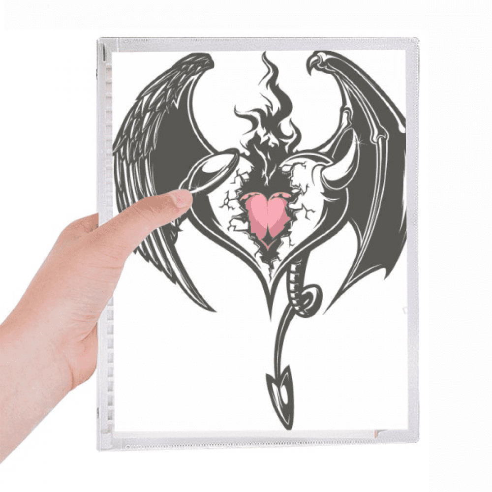 broken armor love heart huge wings notebook loose diary refillable journal statiry