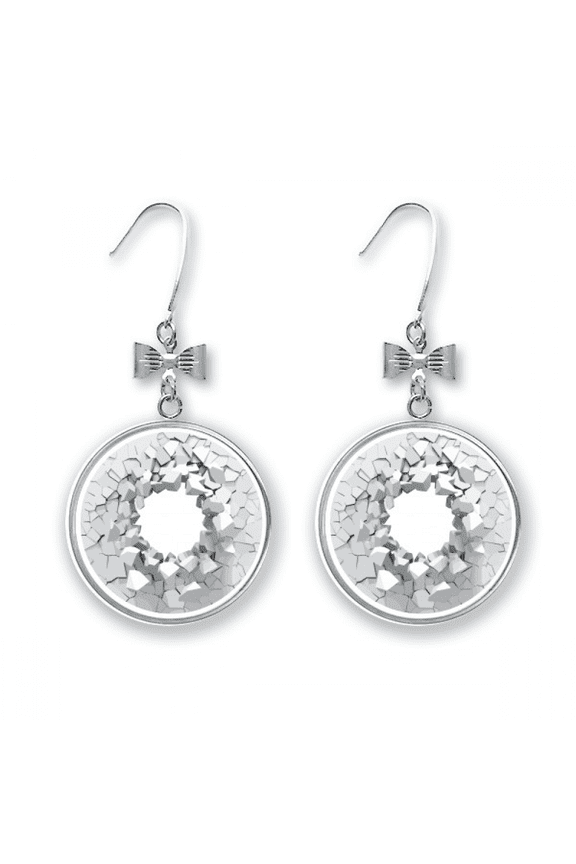 broken wall impact decoration bow earrings drop stud pierced hook