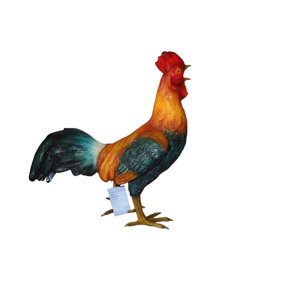 Nifao bronze statue of a standing Rooster -cockerel – Home Decor Sculpture, 20"L x 7.5"W x 19.5"H