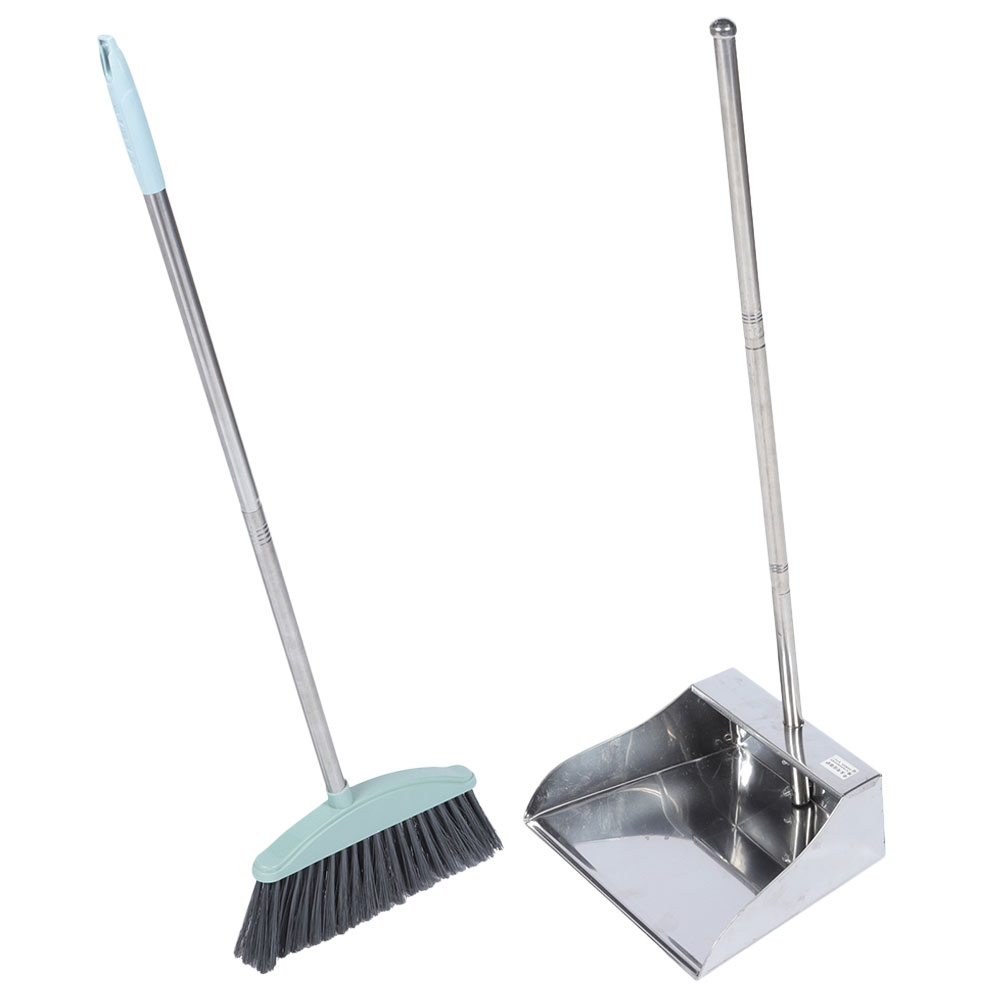 broom and dustpan set 1 Set Sweeping Broom Dustpan Kit Stand Up Dust