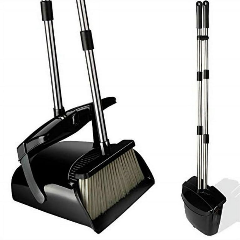 Broom and Dustpan Set with Lid for Home Indoor Dust Pan with Combo