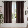 thumbnail image 1 of Blackout Curtains for Bedroom, Thermal Insulated Blackout Curtain 2 Panels 42x72 inch, Black Drapes with Grommets, Noise Reducing Energy Saving & Wrinkle-Free Drapes for Living Room,Brown, 1 of 7